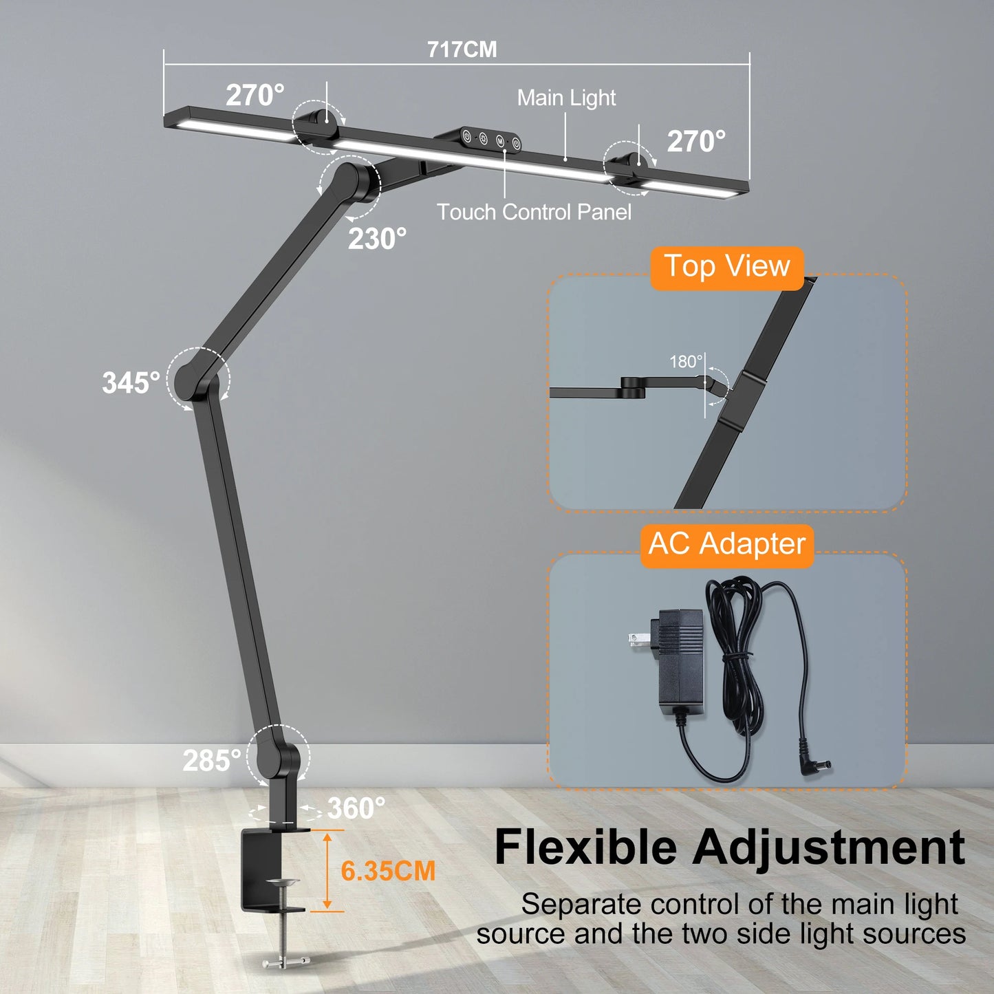 Aiopp Led Desk Lamp With Clamp Auto Dimming Architect Light