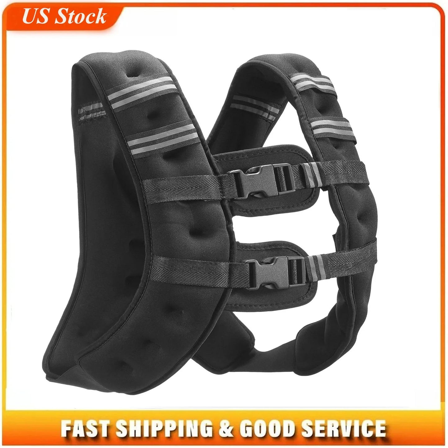 16 Lb Weighted Vest With Reflective Stripe For Men Women