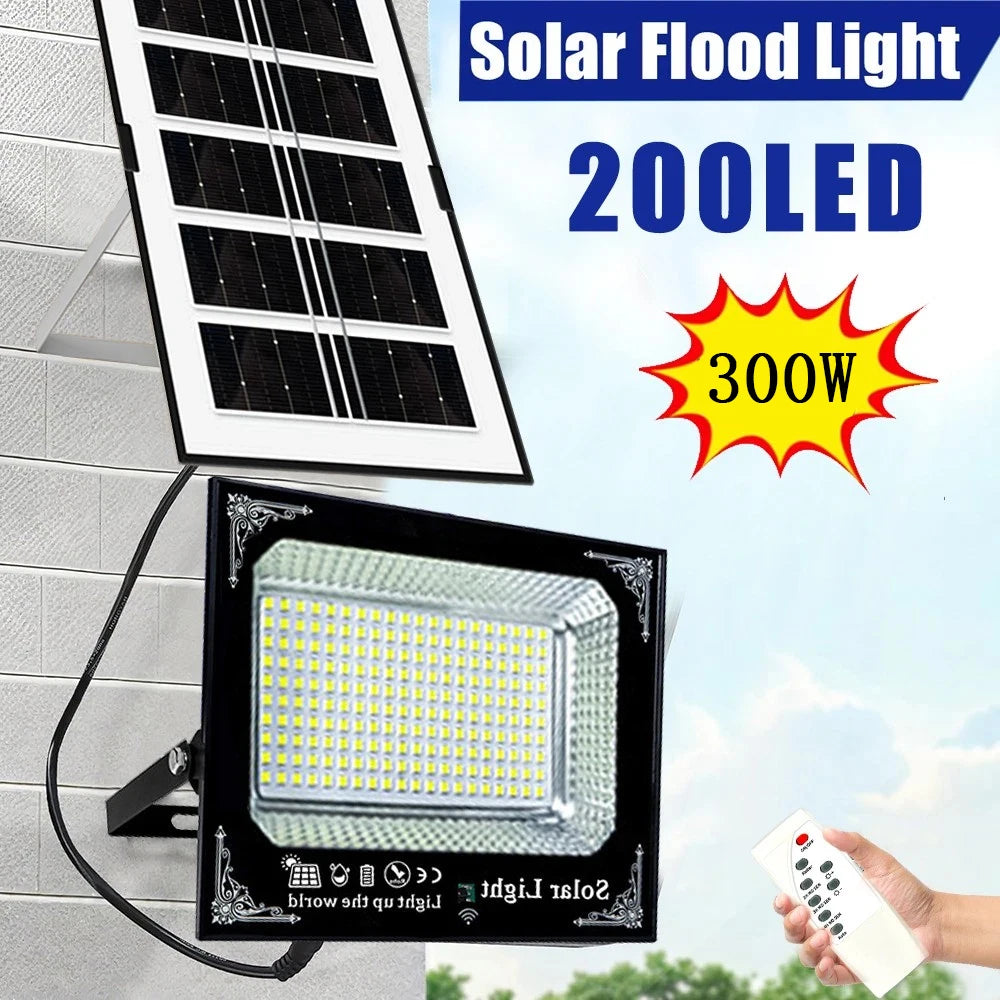 Outdoor Solar Flood Light 300W IP67 With Remote Control