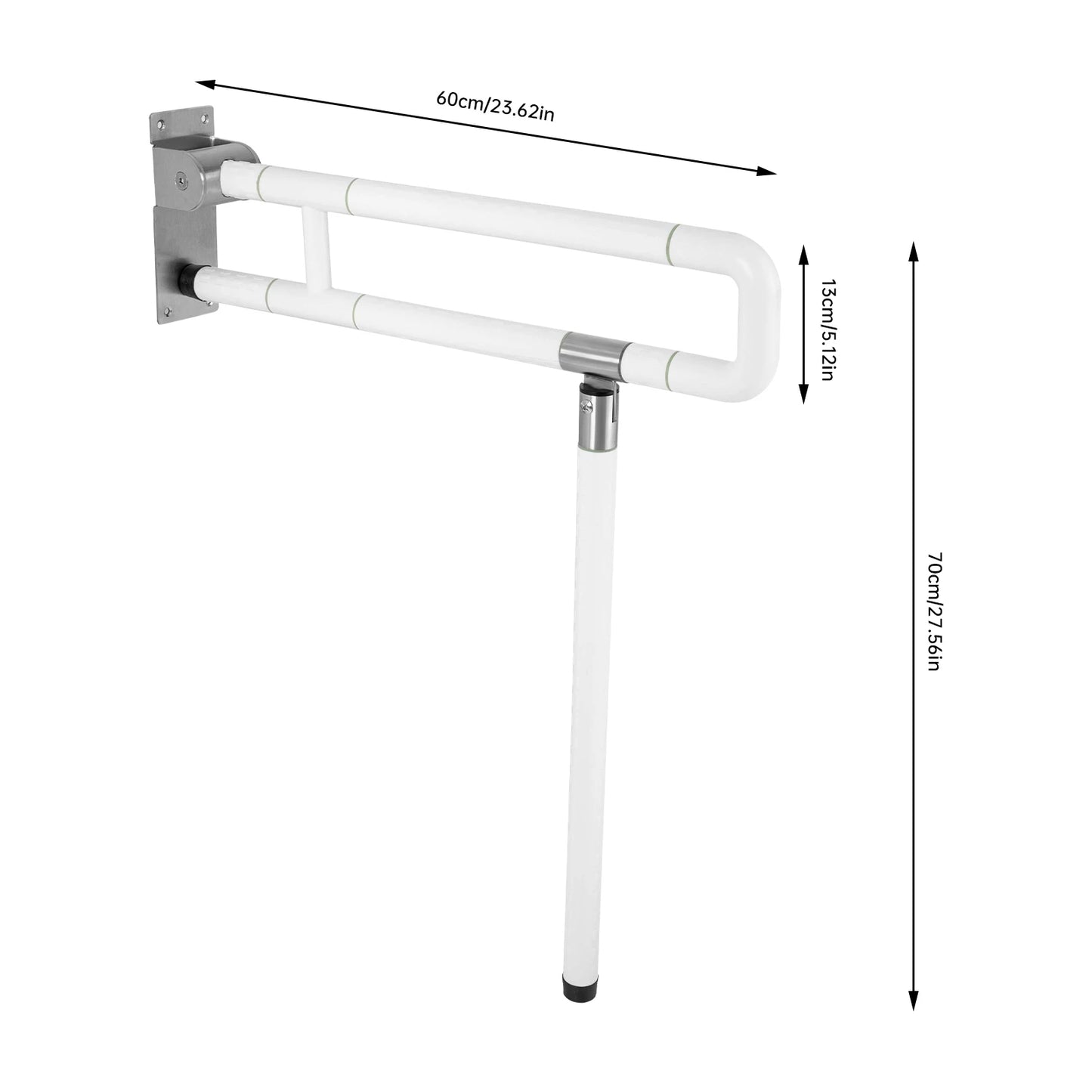Durable Metal Toilet Grab Bar With Foldable Design For Safety