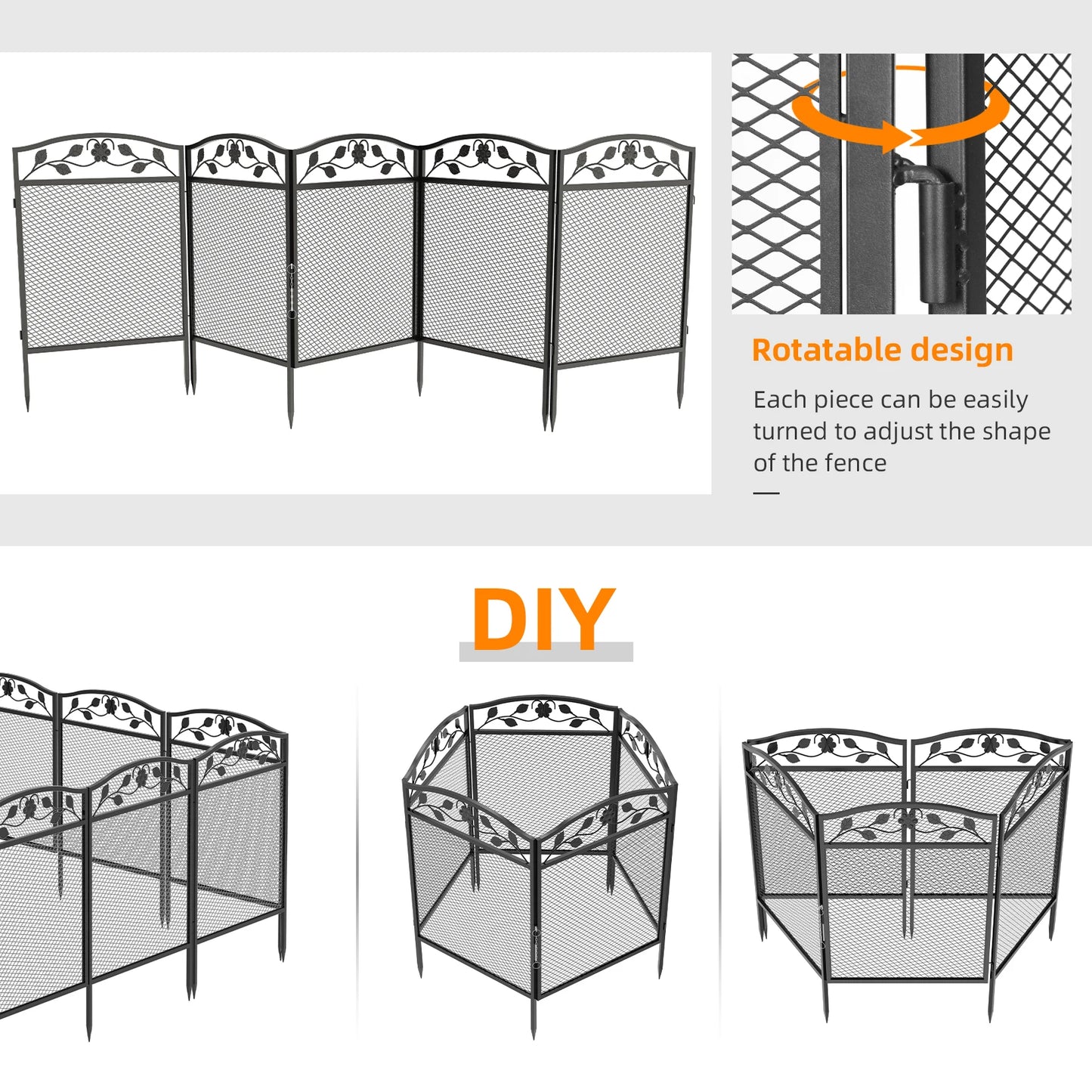 Wrought Iron Lawn Edging Border Outdoor Trellis Barrier