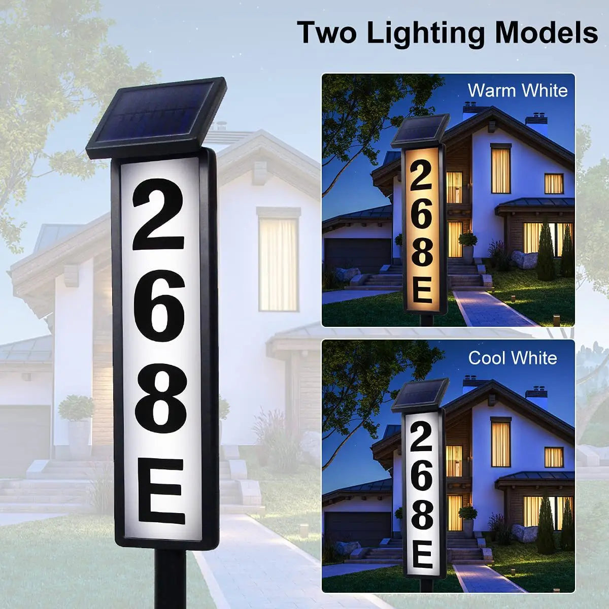 Solar Powered Ground Insert Door Sign Lawn Light With Automatic Sensor