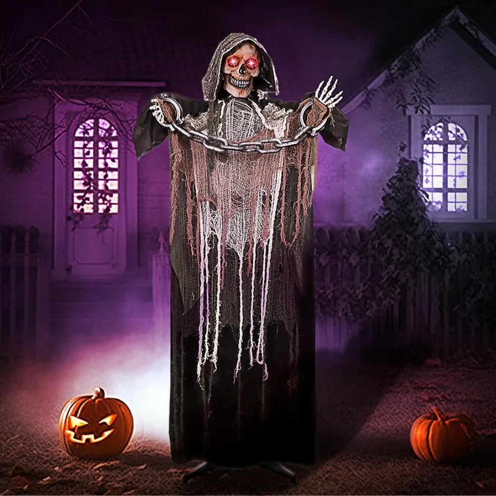 Joyfy Animatronics Grim Reaper Halloween Decoration With Motion Sensor
