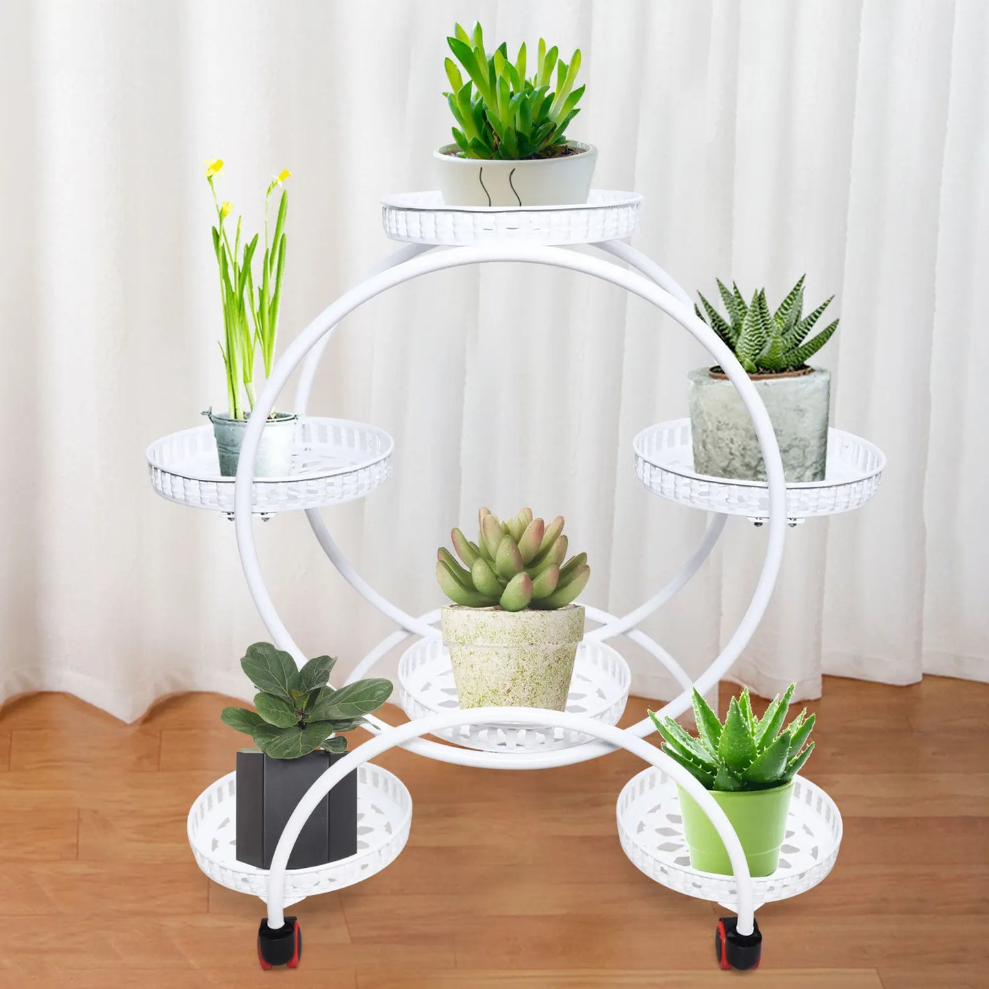 Iron 3 Tier Plant Stand For Indoor And Outdoor Utility