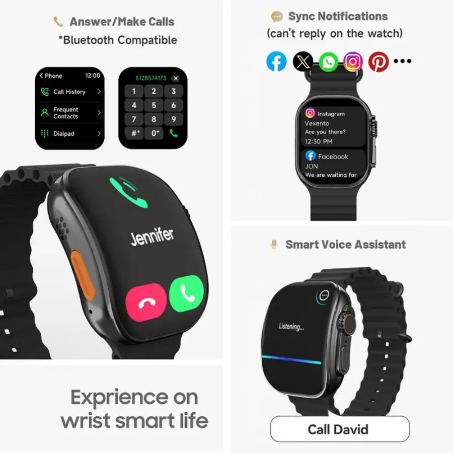 W&O Smartwatch IP67 Waterproof With 100 Sport Modes And Alerts