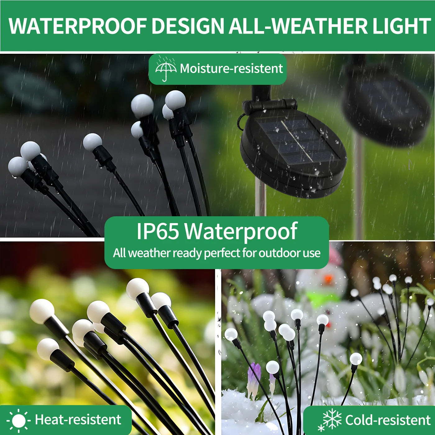 8-Head Solar Firefly Lights LED Outdoor Garden Pathway Decor Waterproof