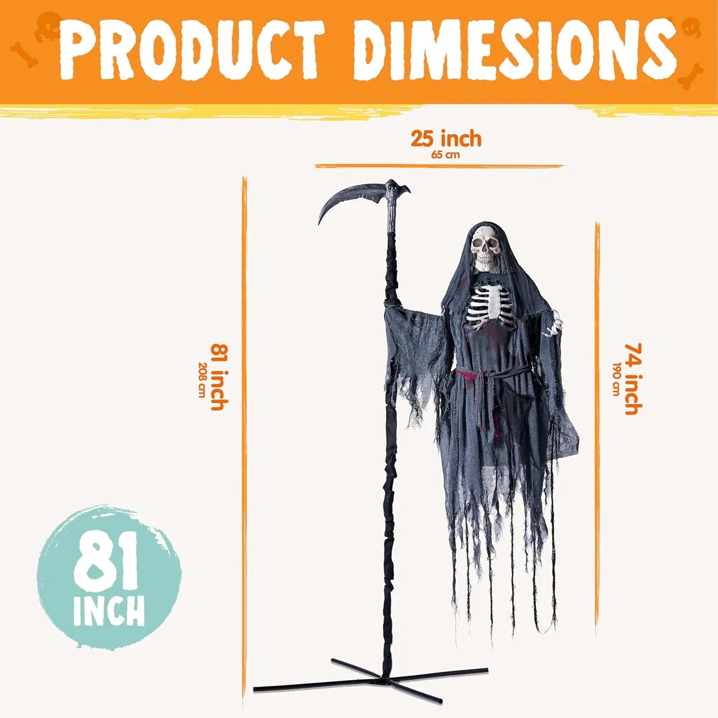 Joyfy Animated Flying Grim Reaper Halloween Outdoor Animatronic Prop