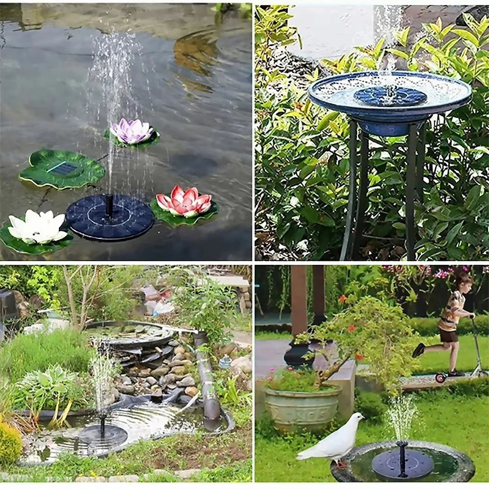 Floating Solar Fountain Pump With 4 Nozzles For Pond Decor