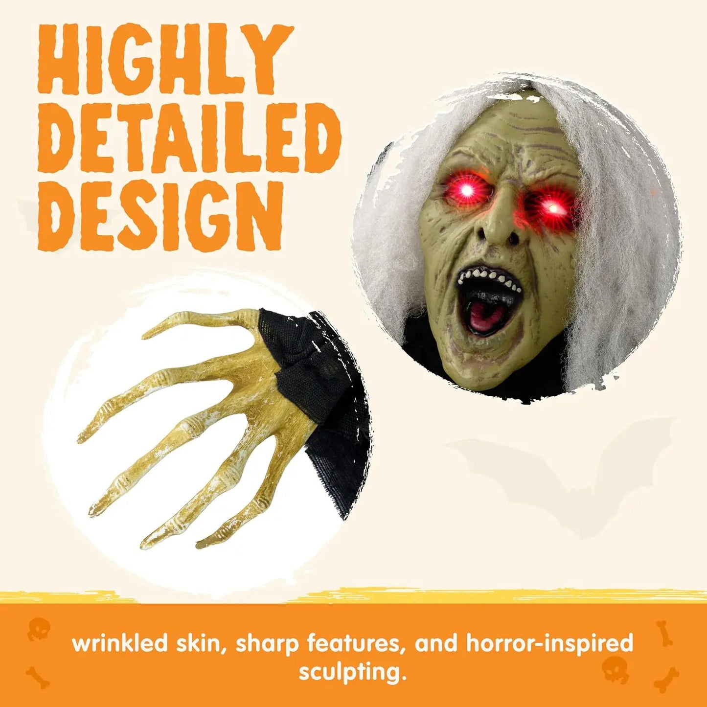 Joyfy Outdoor Zombie Halloween Prop With Sound And Lighted Eyes