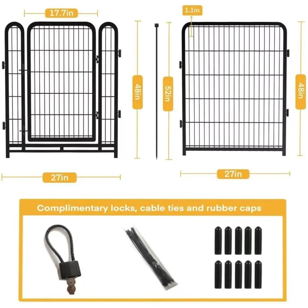 Metal Dog Playpen With Wide Gate For Secure Pet Containment