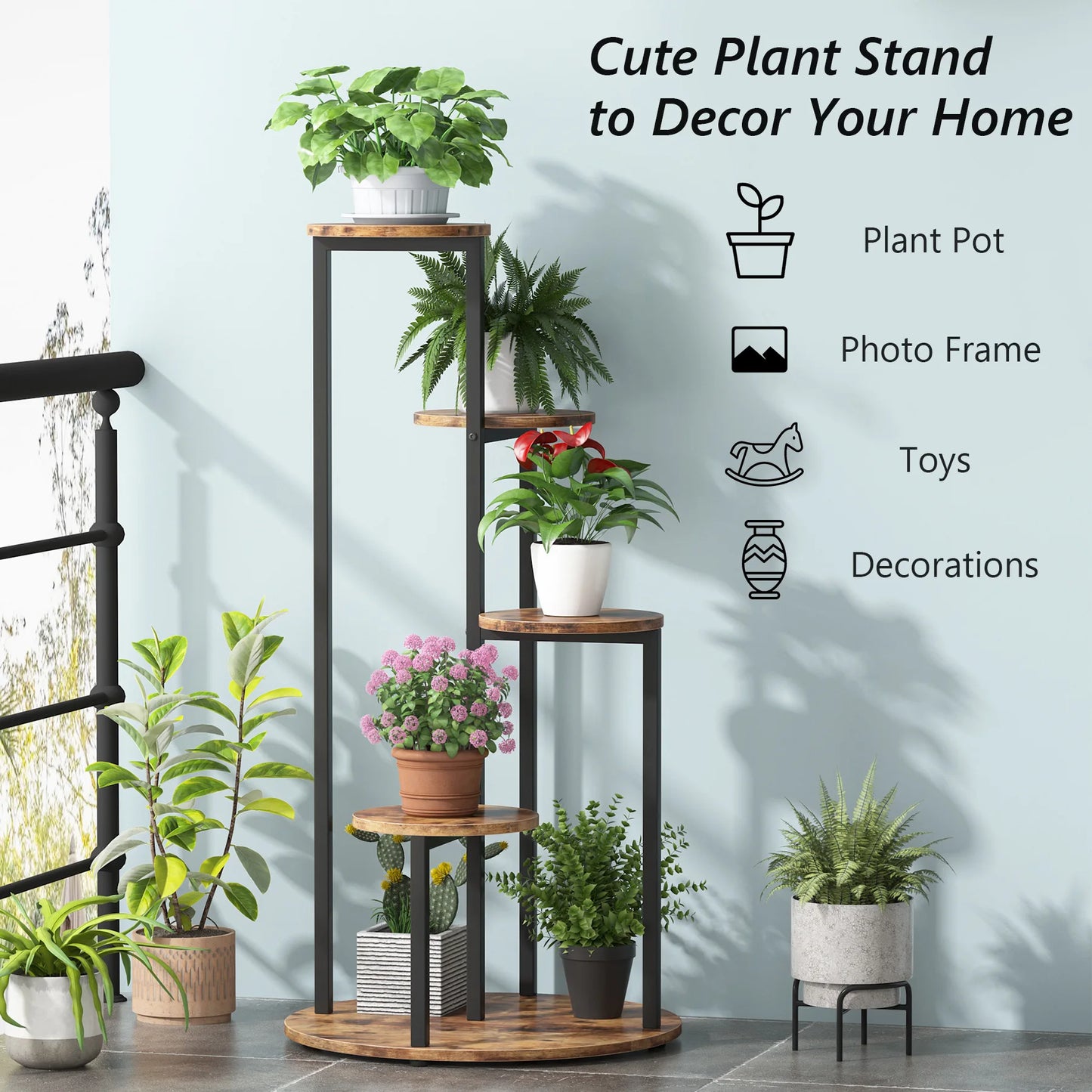 Tribesigns 4-Tier Corner Plant Stand Indoor For Multiple Potted Plants