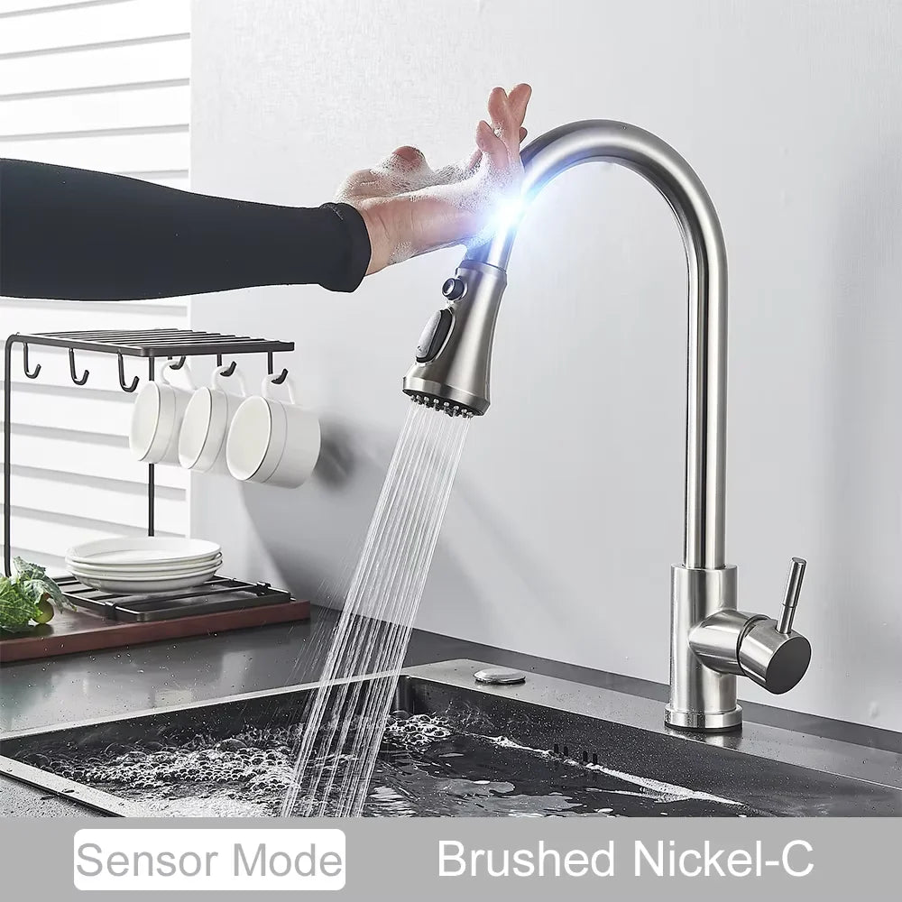 Fmhjfisd Pull Out Touch Control Kitchen Sink Faucet 360 Swivel