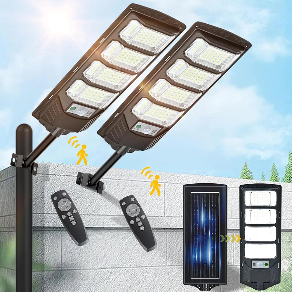Solar LED Street Light 80000LM 192 LEDs Motion Sensor Waterproof