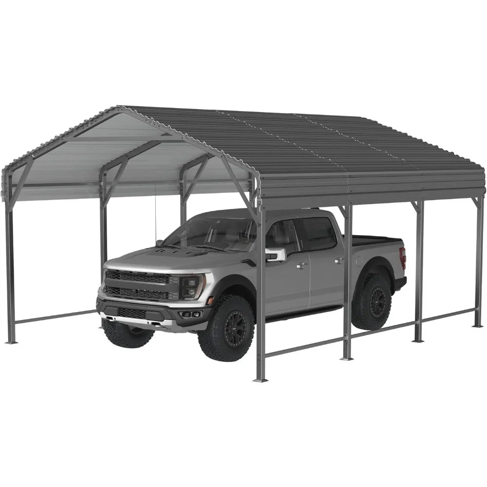Heavy Duty Galvanized Metal Carport Outdoor Vehicle Shelter Reinforced Base
