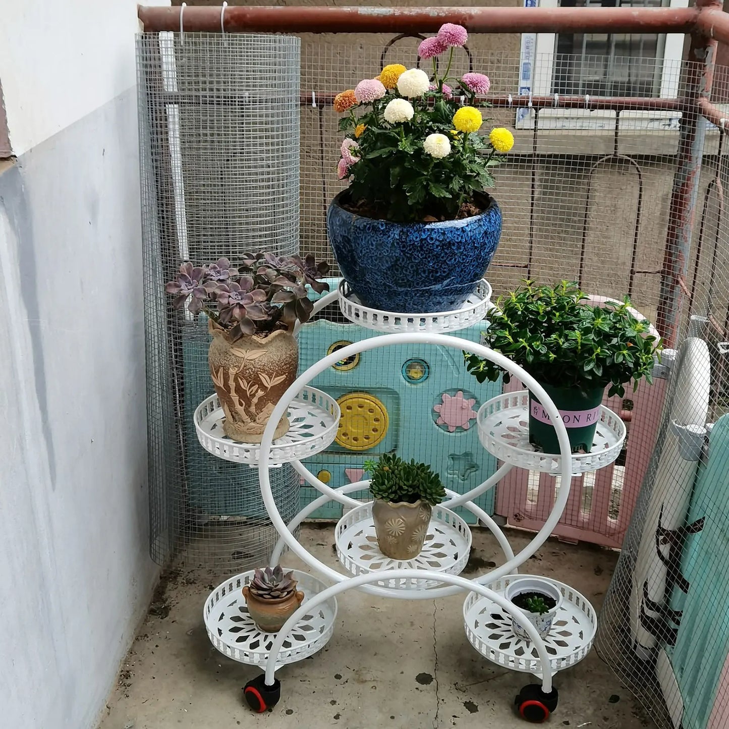 Iron 3 Tier Plant Stand For Indoor And Outdoor Utility