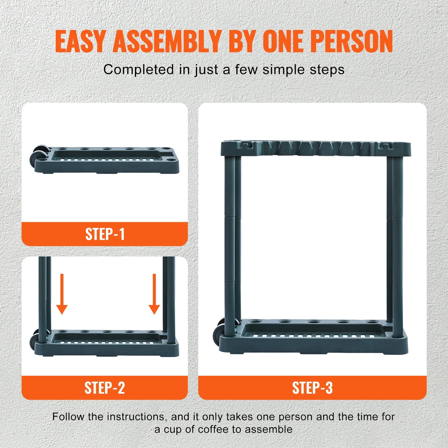 SucceBuy 10 Slot Garden Tool Storage Rack Stand Holder