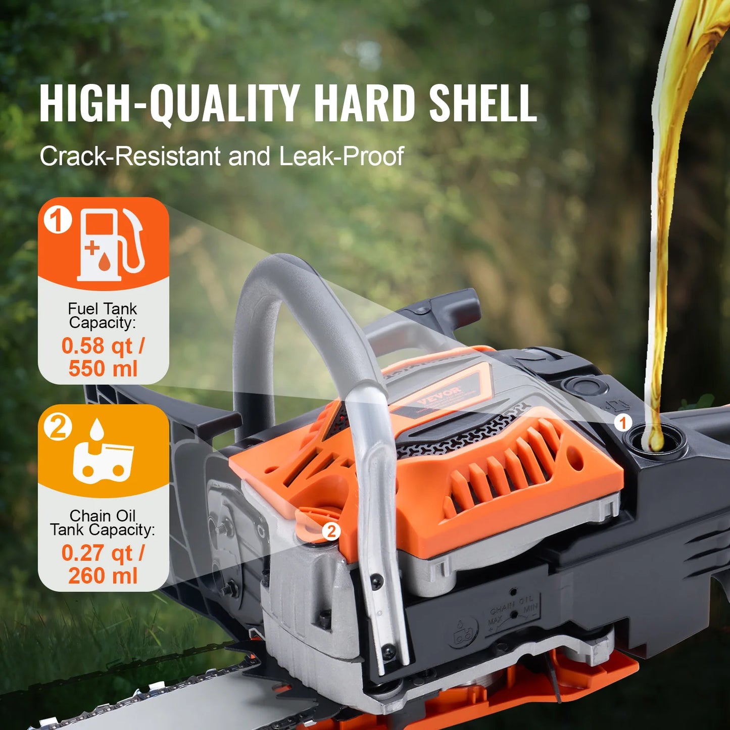 SucceBuy 52CC Petrol Chainsaw With Robust Steel Body For Efficient Woodcutting