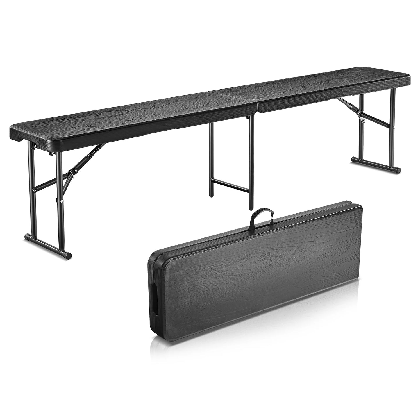 Portable Plastic Folding Bench With Secure Carry Handle Design