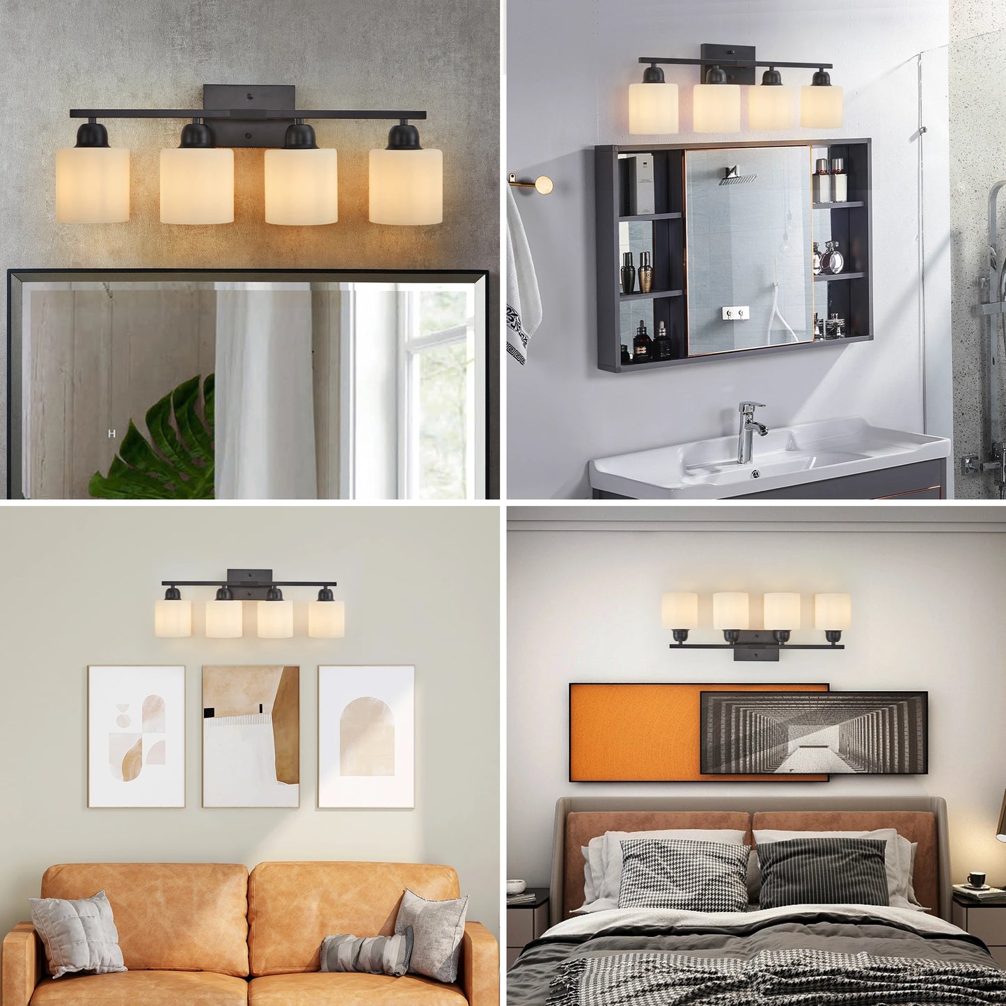 ARLGSITE Four Light Bathroom Vanity Light Over Mirror