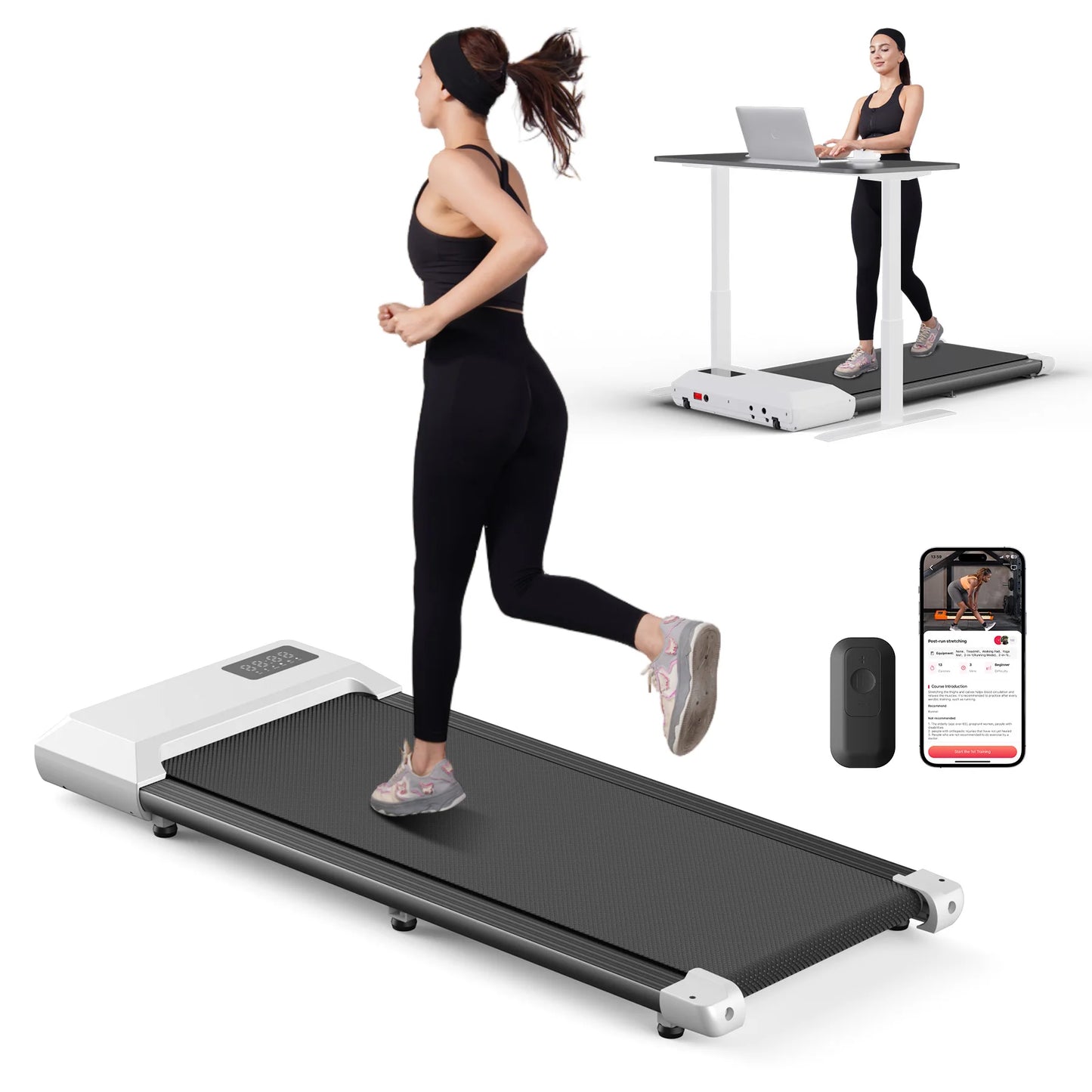 Superun 2In1 Home Treadmill 2.5HP Walking Running Fitness Machine