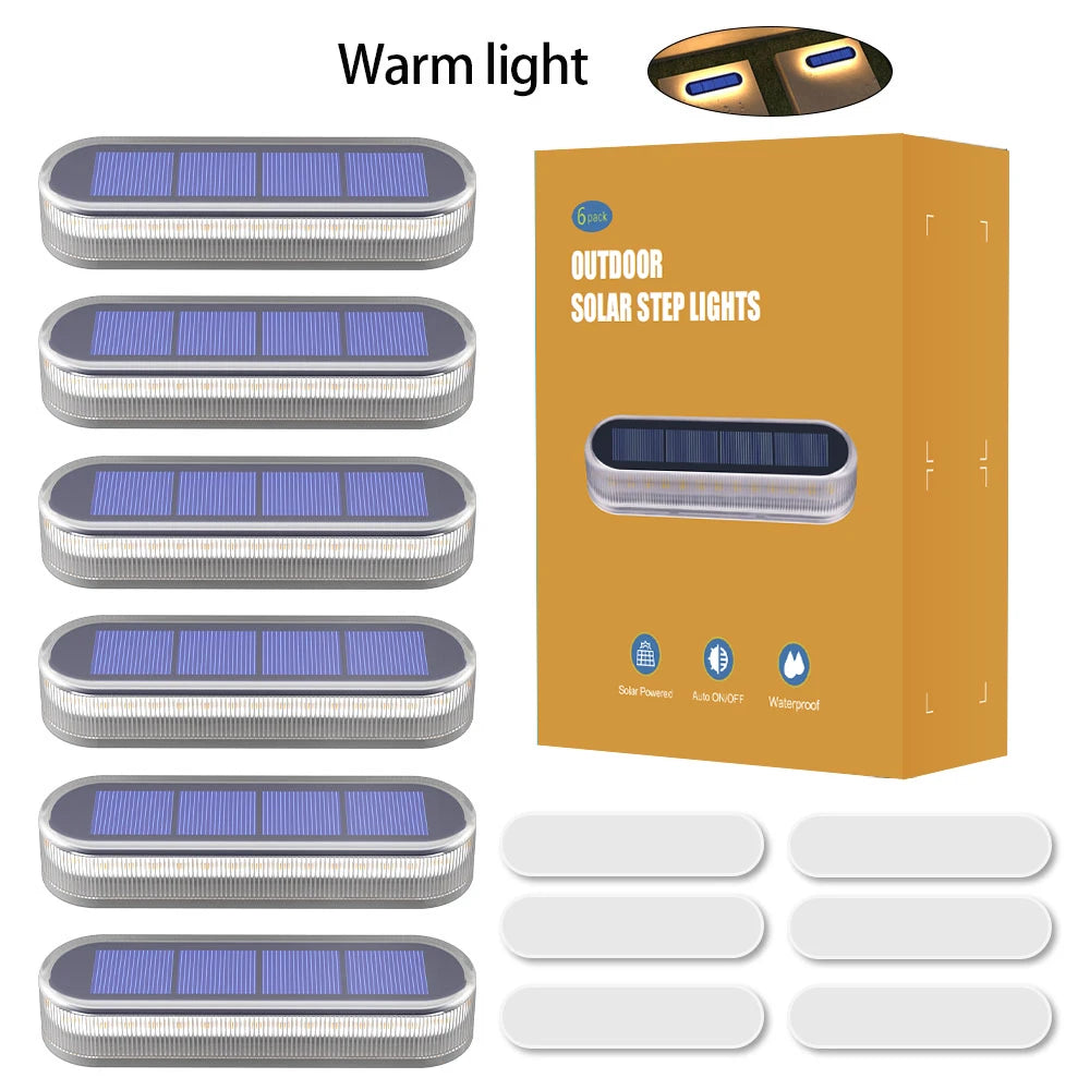 Solar Deck Lights IP68 Auto On Off LED Step Lights 4 Pack