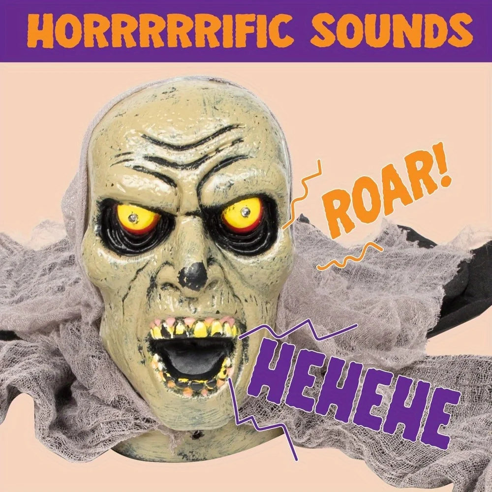Animated Groundbreaker Zombie With Sound And Flashing Eyes Halloween Decor
