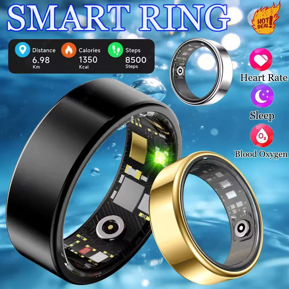 R09 Smart Health Ring With Skin Temperature And Multi Sport Mode 5ATM Waterproof