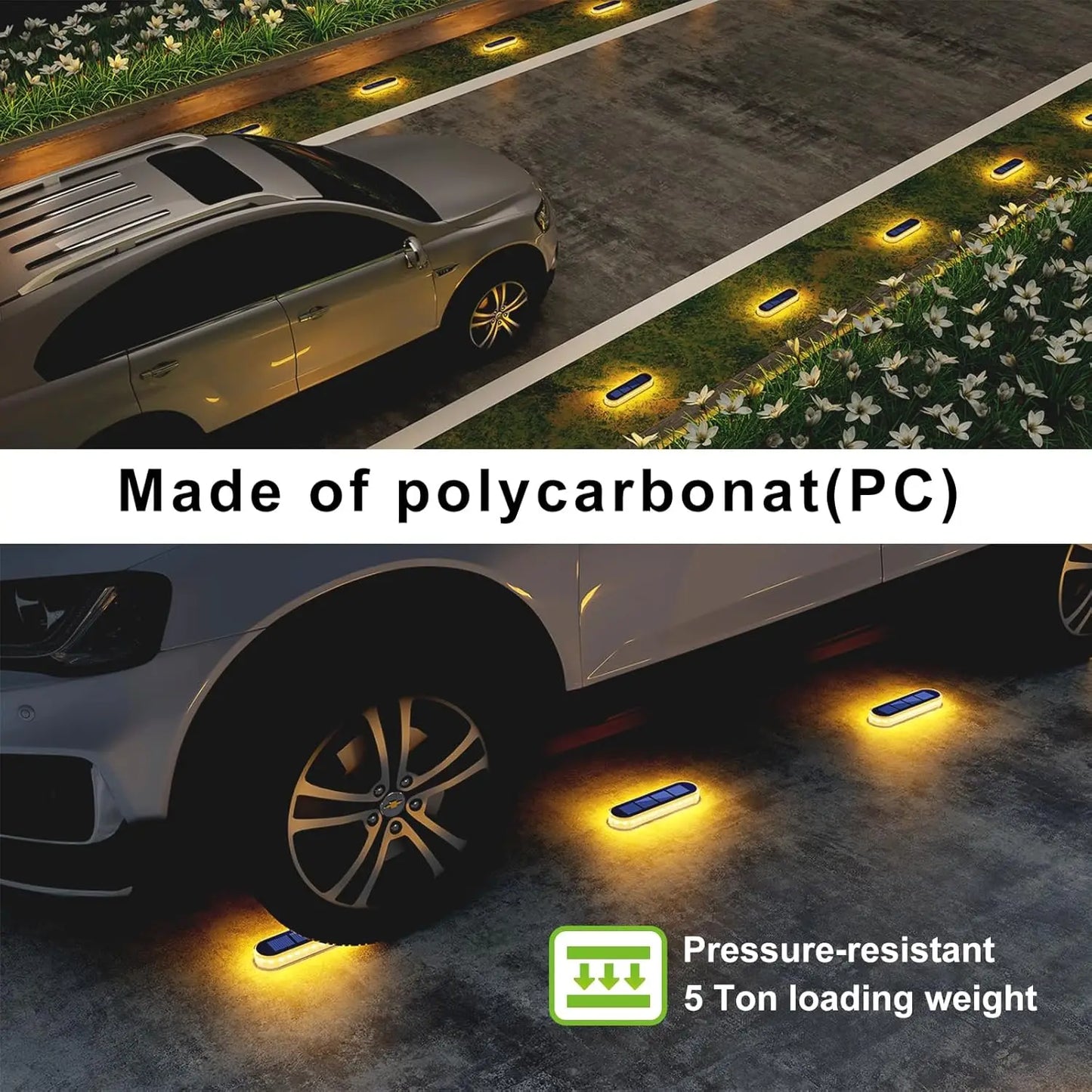 Solar Deck Lights IP68 Auto On Off LED Step Lights 4 Pack