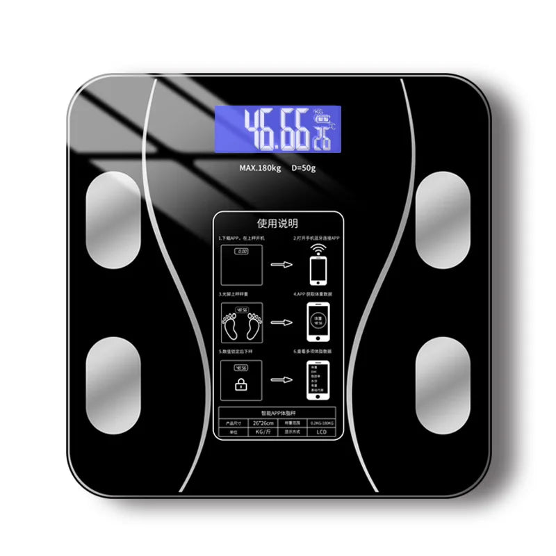 Smart USB Body Fat Scale Weight Monitor With Glass Platform