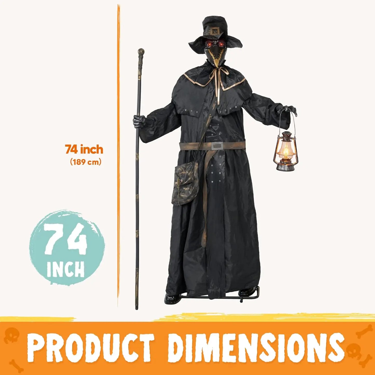 Joyfy Animatronic Sound Activated Ghost Doctor For Halloween Outdoor Props
