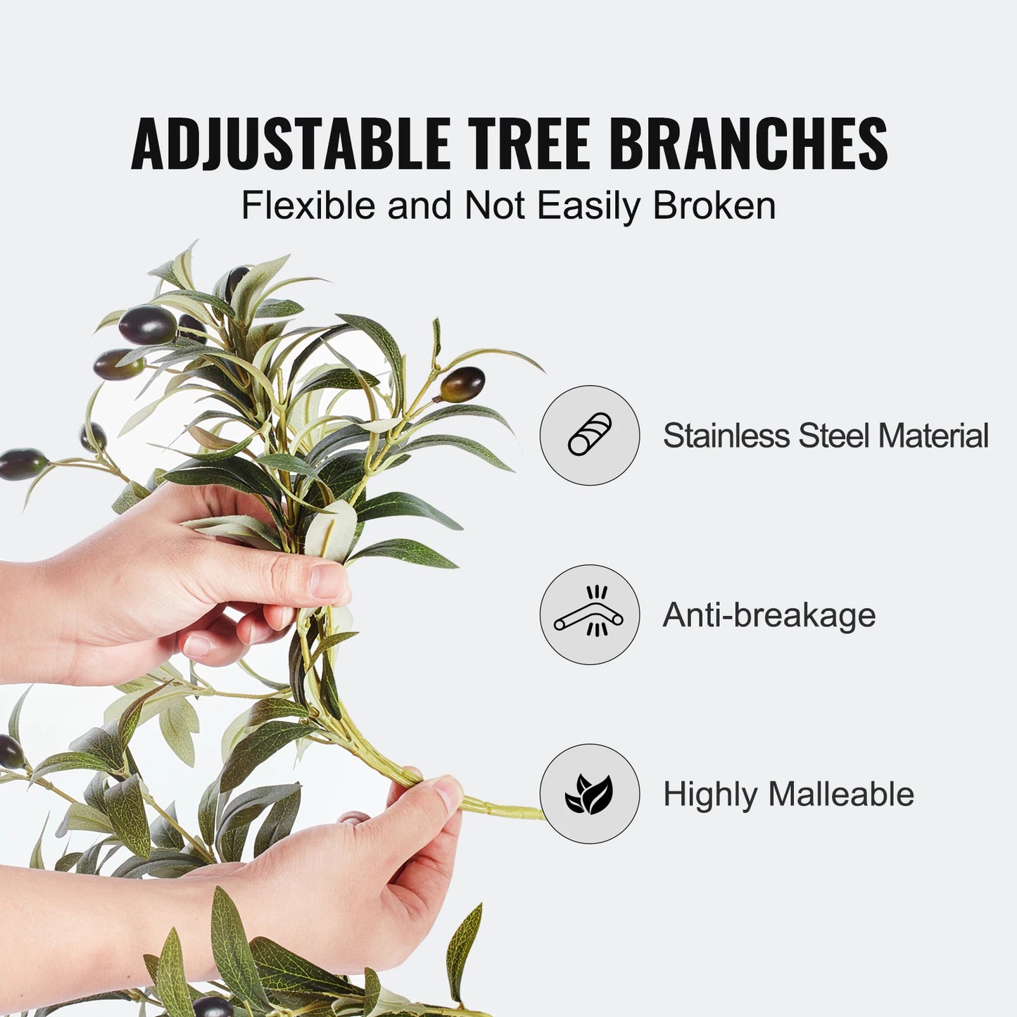 SucceBuy Artificial Olive Tree Faux Plant Sturdy Anti Tip Base