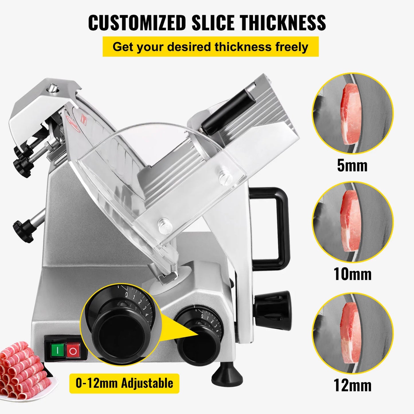 Succebuy Electric Meat Slicer With Carbon Steel Blade