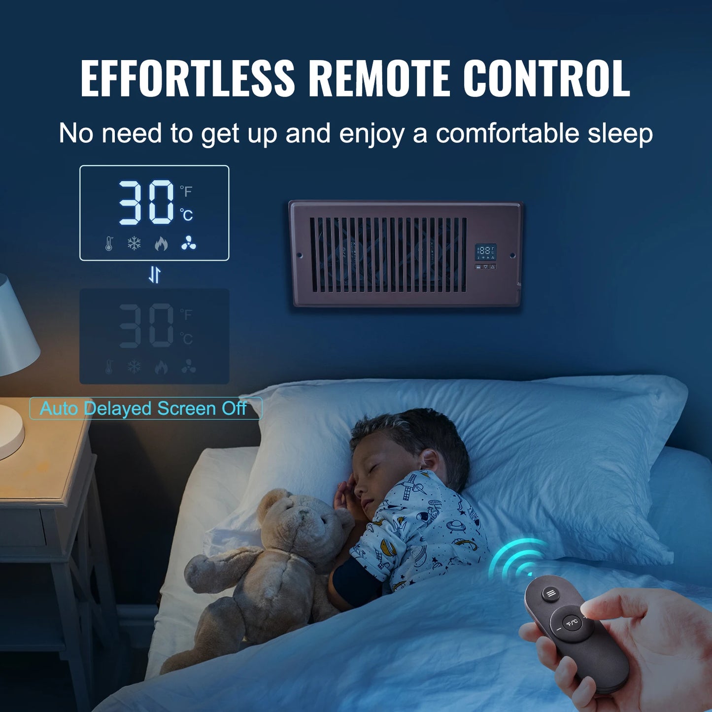 SucceBuy Quiet Register Booster Fan With Remote And Thermostat