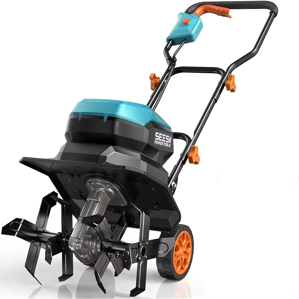 SeeSii 40V Cordless Electric Garden Tiller Cultivator For Lawn Care