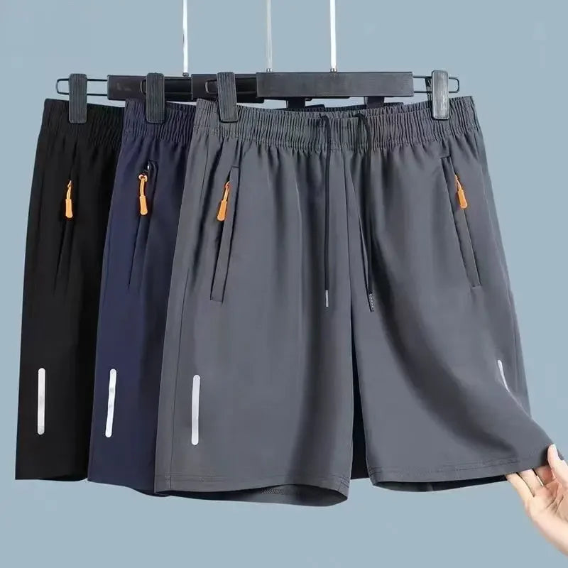 Summer Ice Silk Running Shorts For Men Quick Dry Breathable