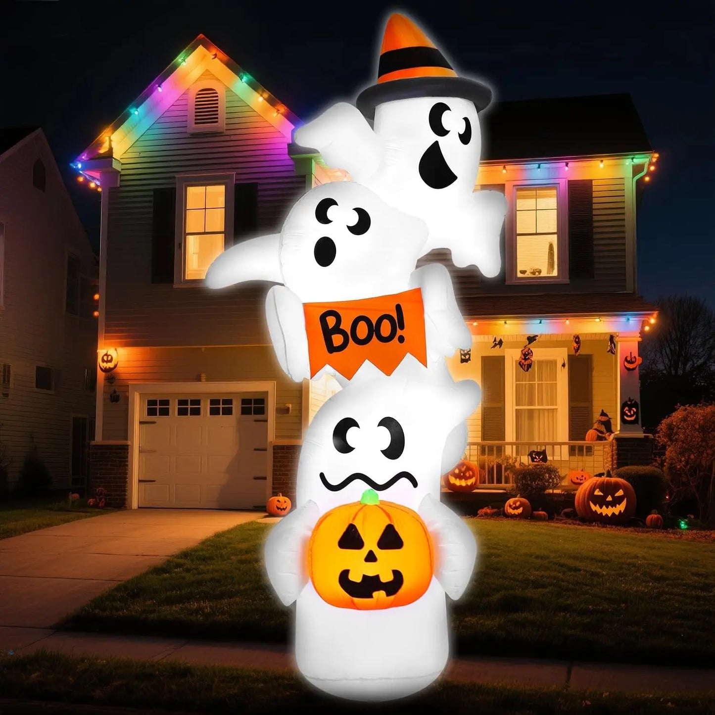 Joyfy Halloween Inflatable Ghost Outdoor Yard Decor With Lights