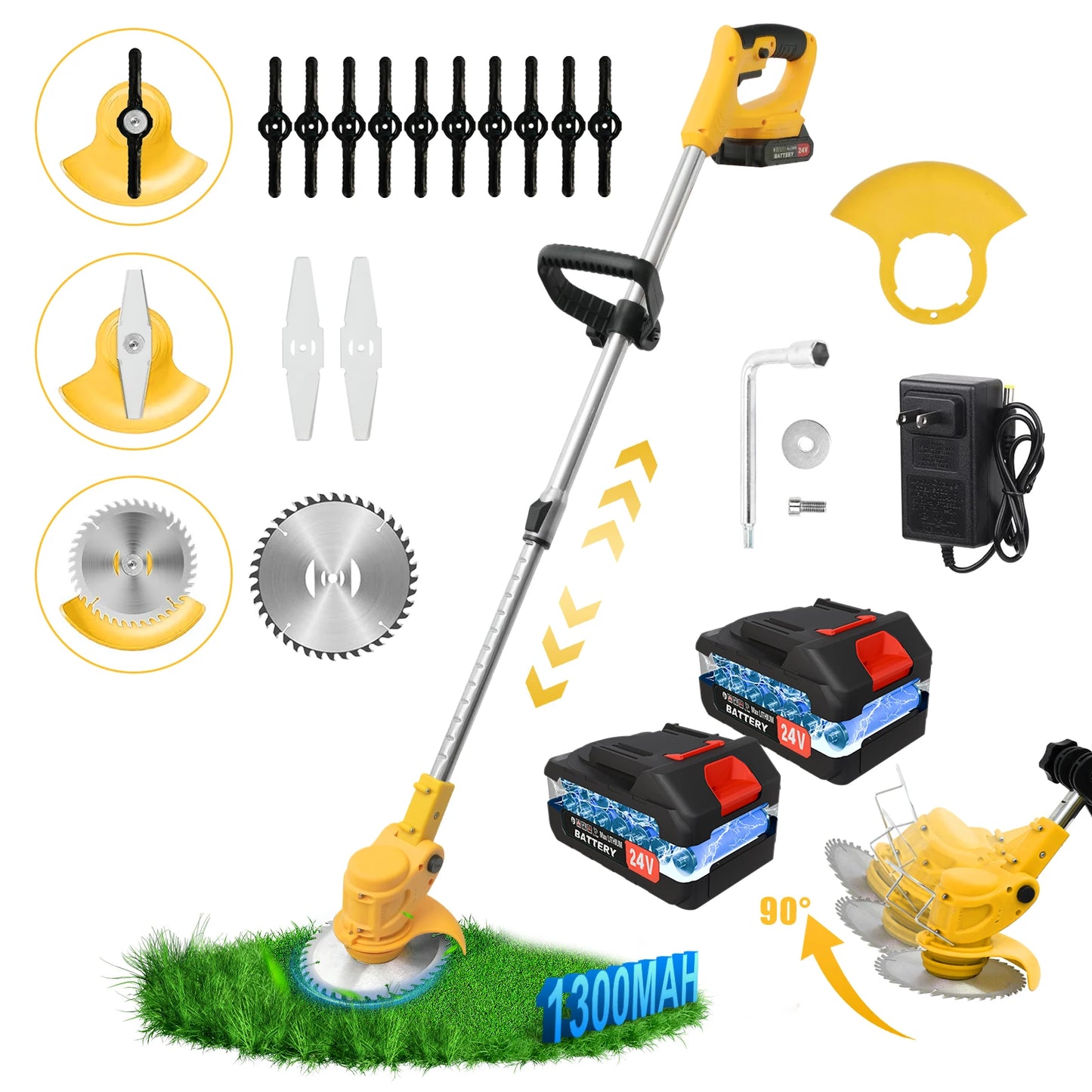 Cordless 2 In 1 Lawn Mower Edger Brushless Motor 650W