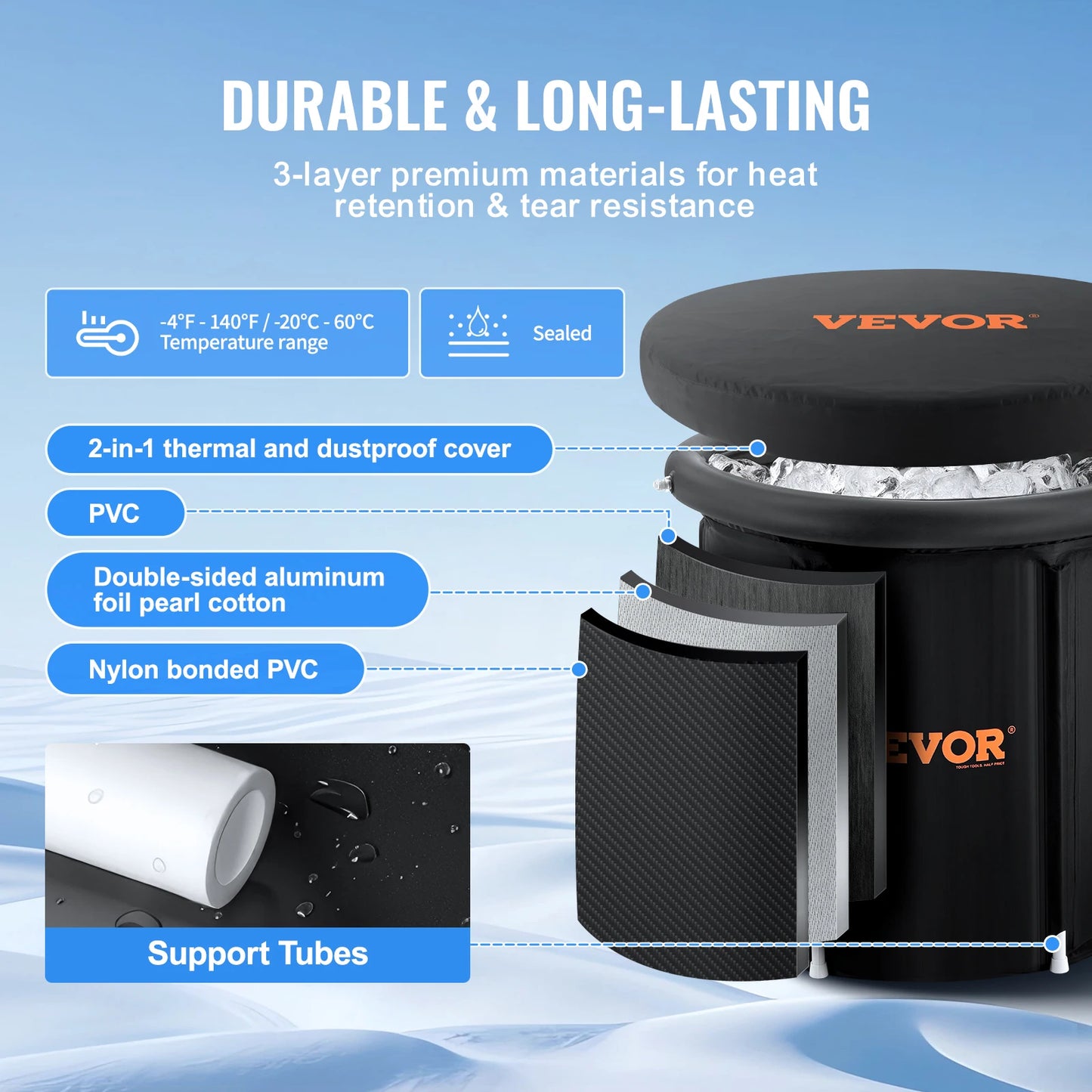 Portable Foldable Ice Bath Tub For Cold Water Therapy