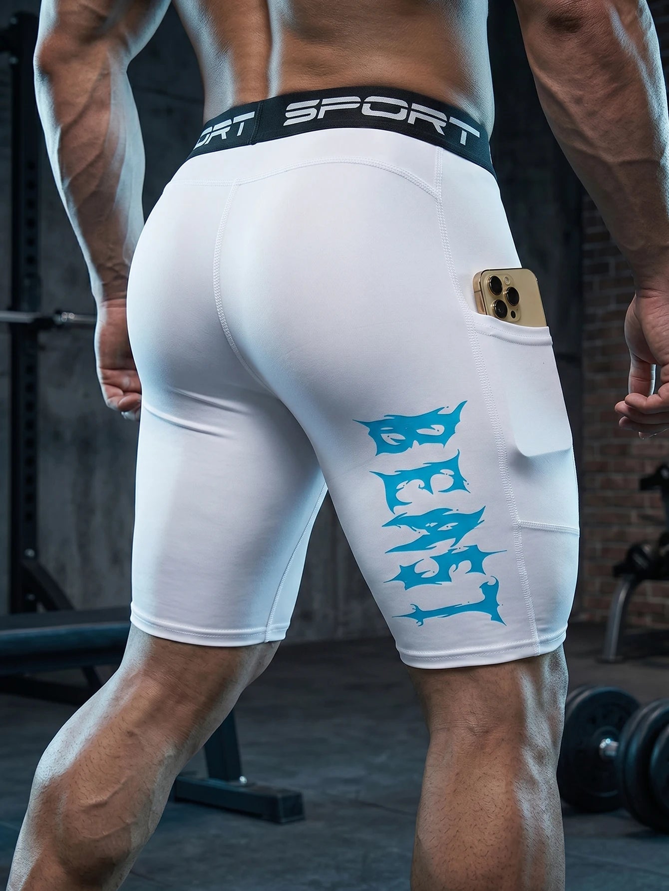 6-Pack Men's Sports Compression Shorts With Phone Pocket