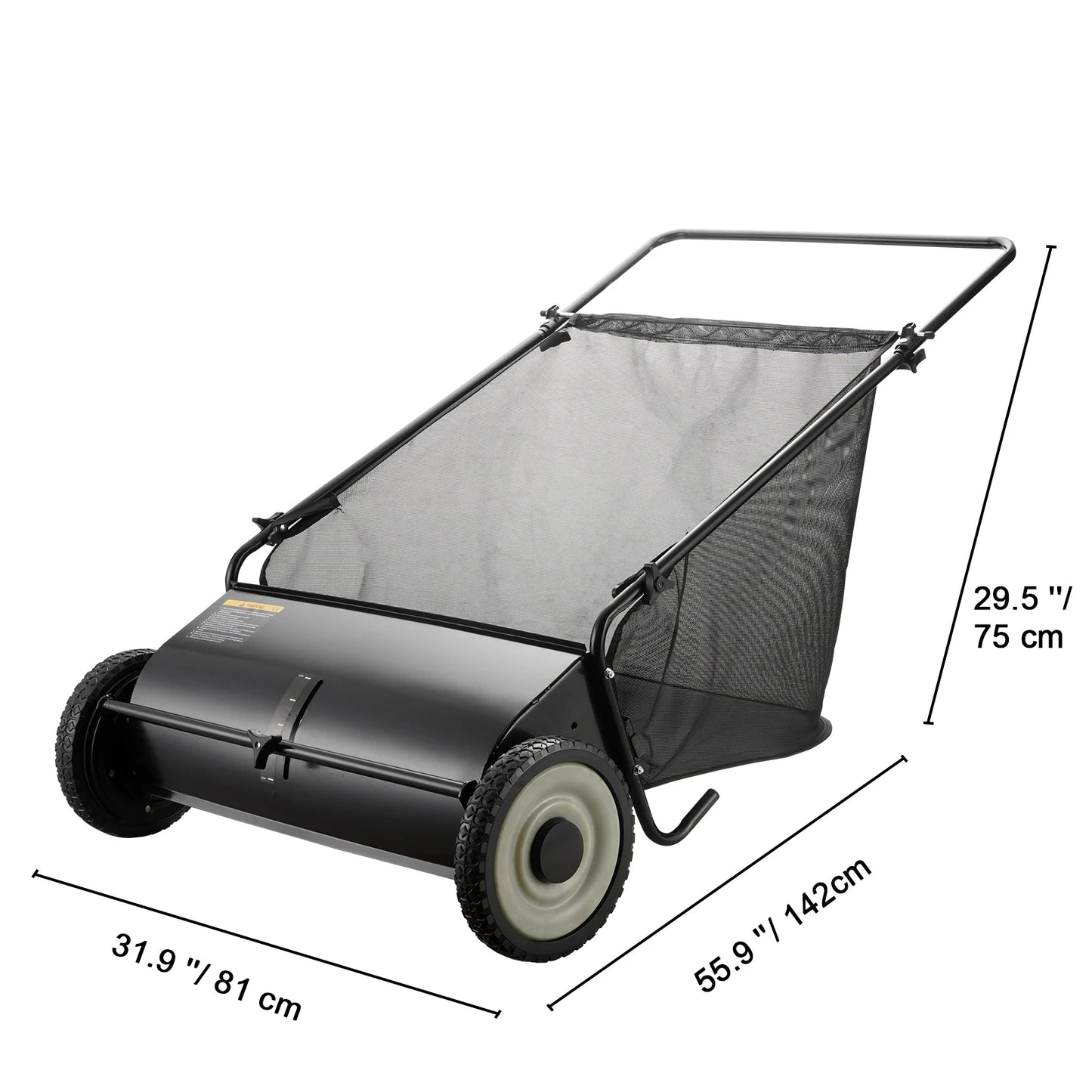 SucceBuy Tow Behind Lawn Sweeper Large Capacity Leaf And Grass Collector