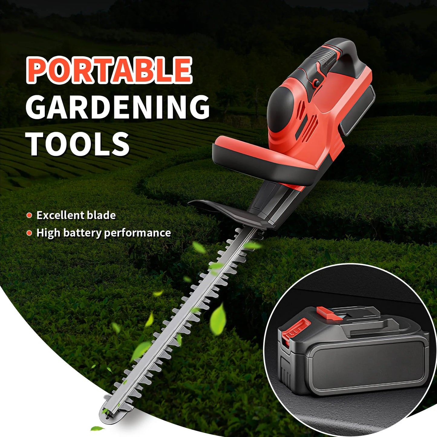 Cordless Hedge Trimmer Battery And Charger Included For Yard Care
