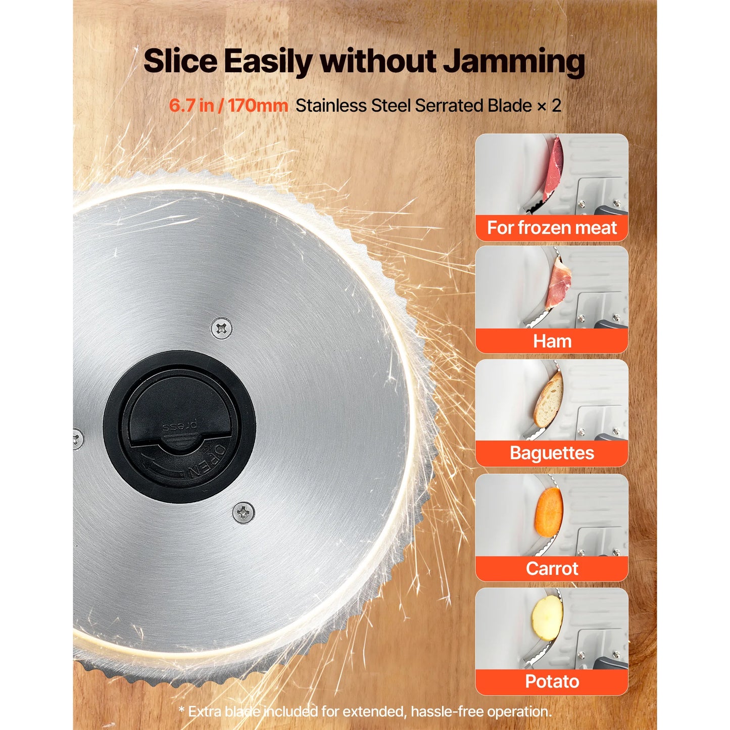 SucceBuy Electric Meat Slicer Machine With Dual Adjustable Blades