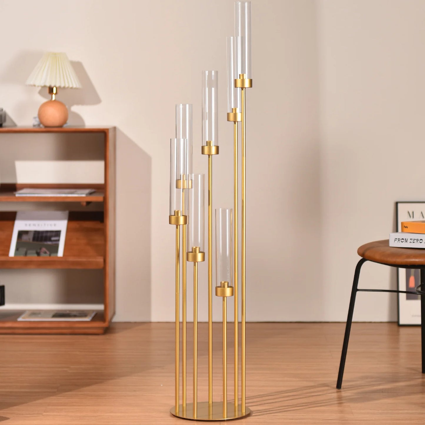 Vincigant 7 Arm Gold Floor Candelabra 48 Inch Centerpiece