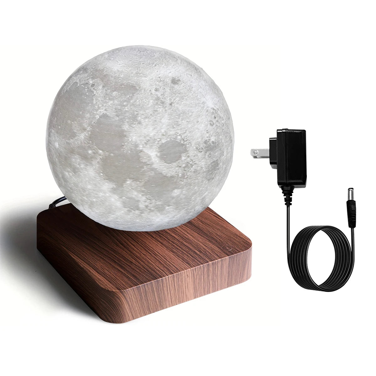 Mexllex Magnetic Moon Lamp With Wooden Base 3 Color LED