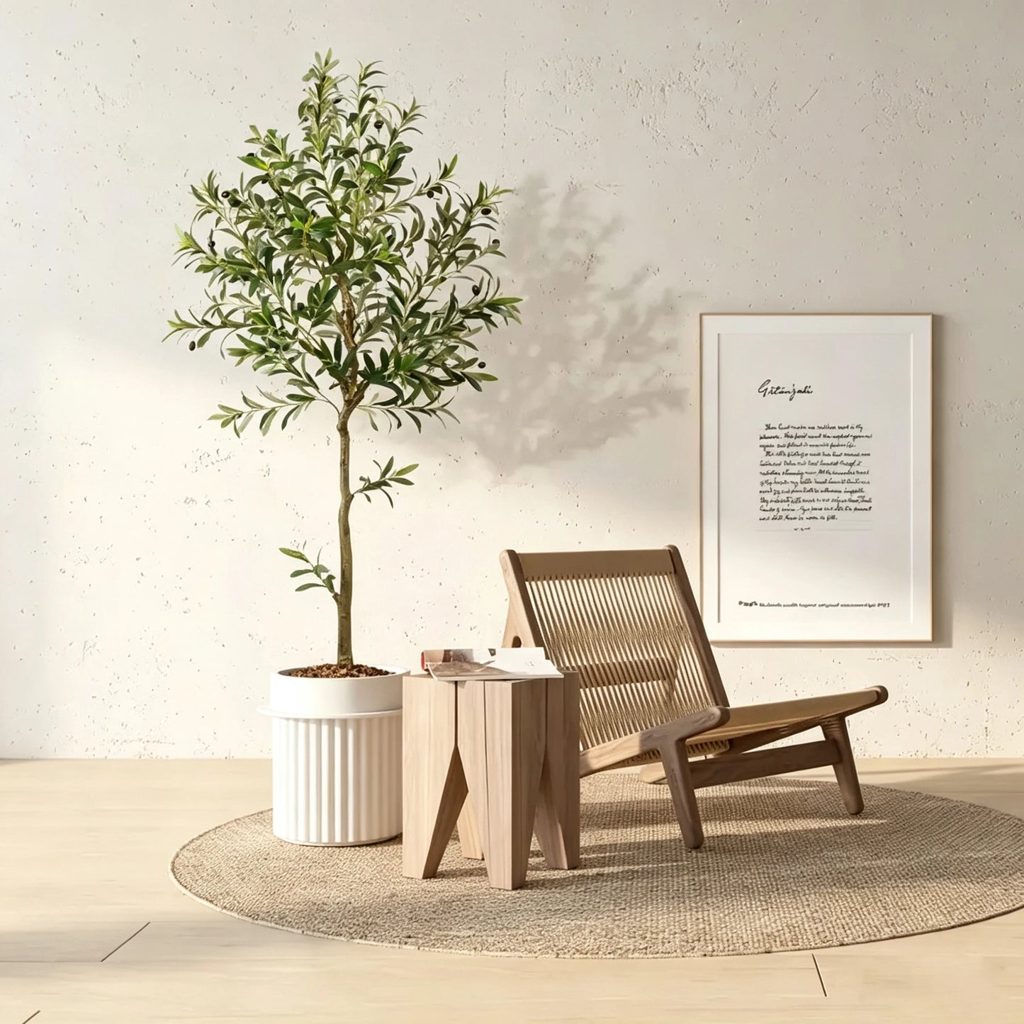 Olitree Olive Tree Artificial Indoor Faux Plant In Black Pot