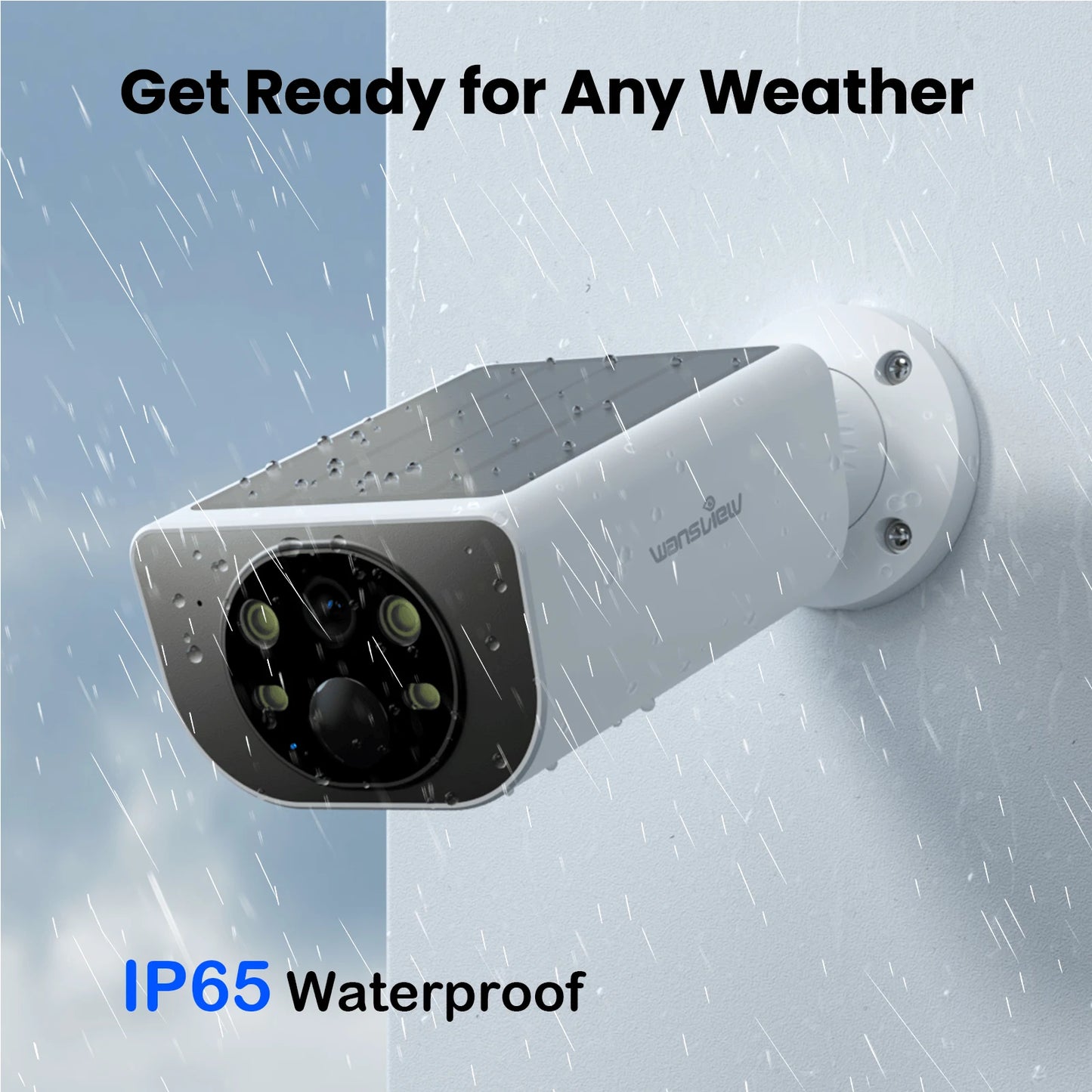 Wansview 2K Outdoor Wireless Security Camera With Battery Solar Floodlight