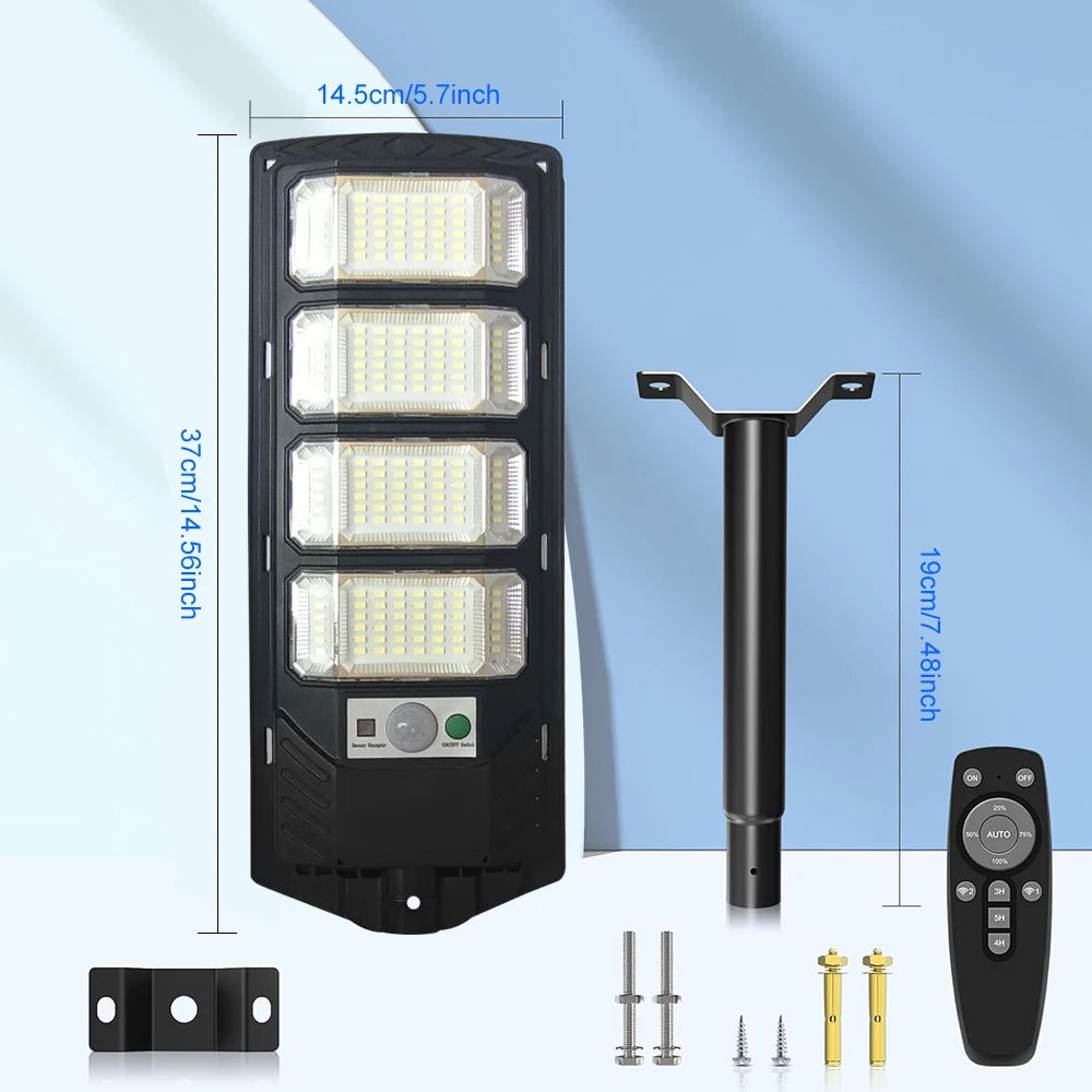 Solar LED Street Light 80000LM 192 LEDs Motion Sensor Waterproof