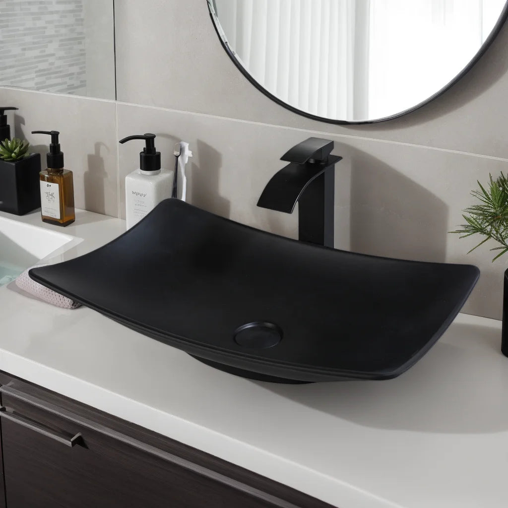 Mekkhalo Contemporary Acrylic Oval Vessel Sink For Bathroom Countertop