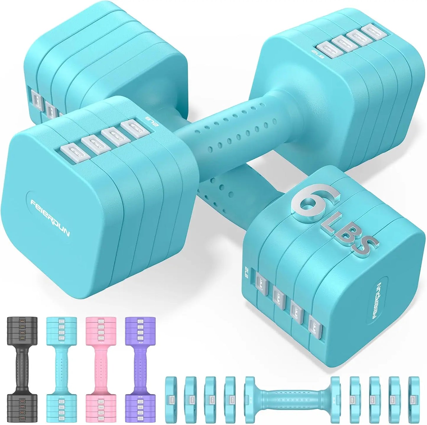 FED Fitness FEIERDUN 5-in-1 Adjustable Dumbbells Set For Home Gym
