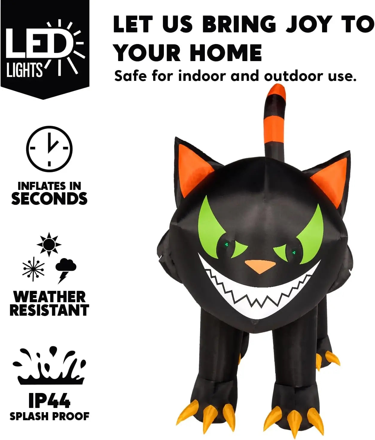 Joyfy Halloween Inflatable Outdoor Cat Decoration With Led Lights
